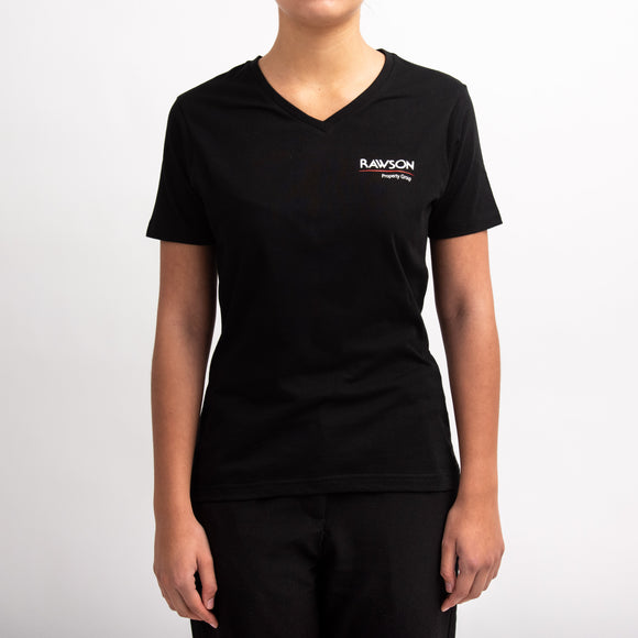 V-neck t-shirt | Black (Female)